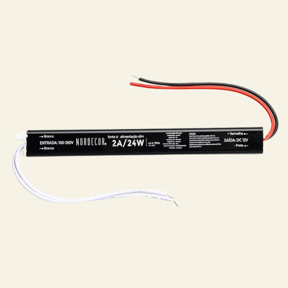 Fonte Slim DC12V 2A/24W - Nordecor